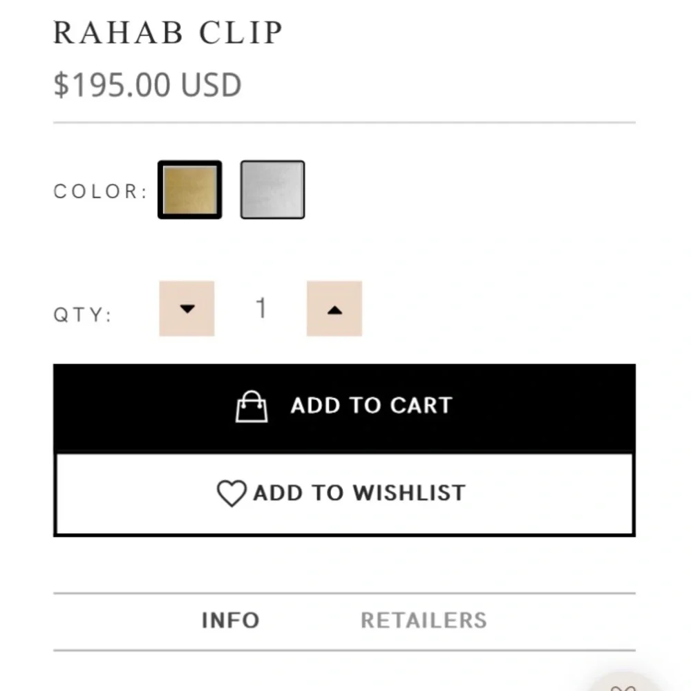 Brides & Hairpins RAHAB CLIP in 14k Gold